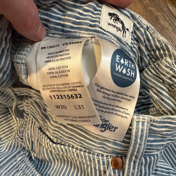 Wrangler Heritage Collection Barrel Jeans Railroad hickory Stripe Sz 30x31 - Picture 11 of 12